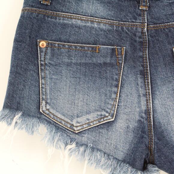 Cotton On Mid Rise Frayed Denim Shorts 4 - Picture 7 of 11